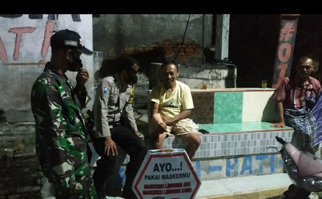 Koramil 04/Tawangsari, Patroli Sekaligus Himbau Warga Untuk Terapkan Prokes 5M