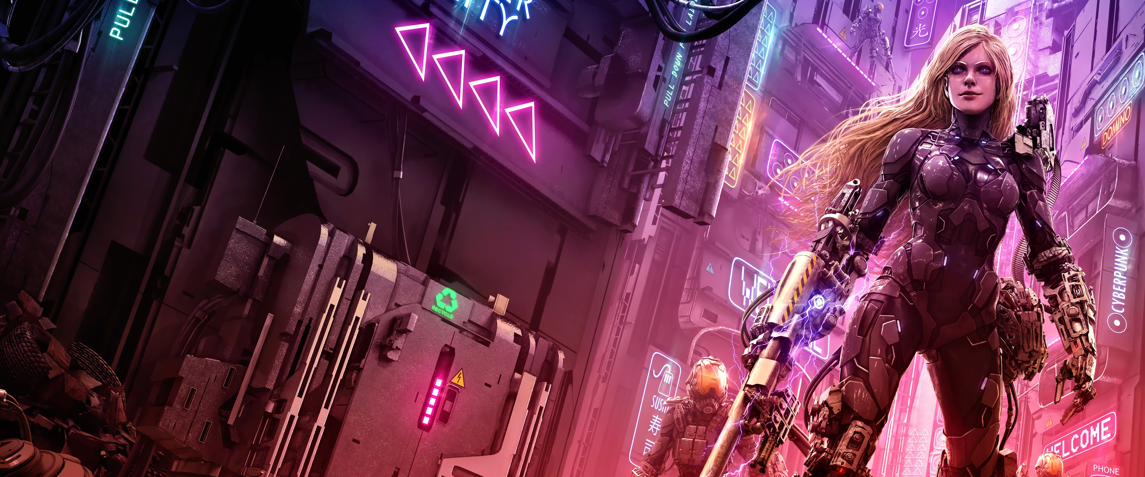 Cyberpunk, Soldier, Girl, SciFi, 4K, 107 Wallpaper