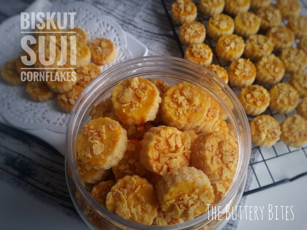 Resepi Biskut Suji Cornflakes - The Buttery Bites