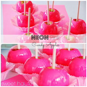 Neon Pink Candy Apples