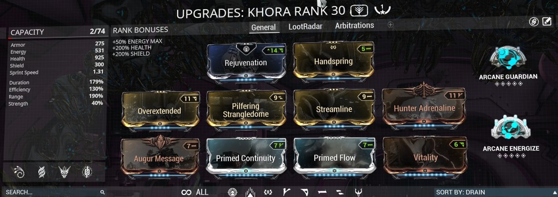 Warframe Khora Prime Strangledome Build (1 Forma) 