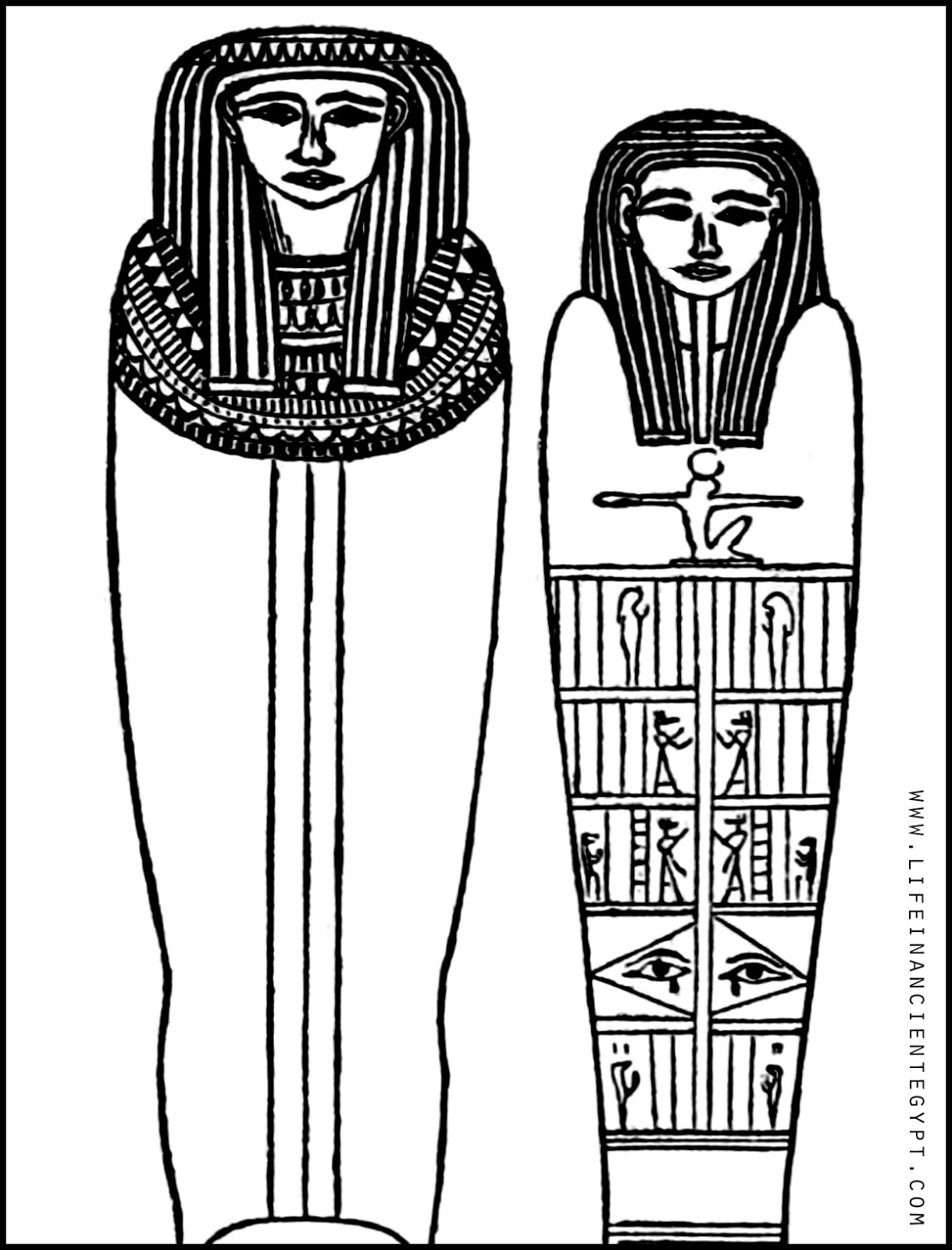 Ancient Egypt Sarcophagus Coloring Page Man And Woman