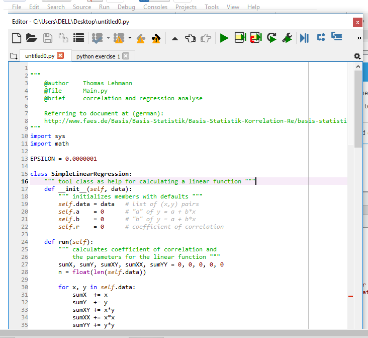 A tyro's blog: Linear Regression in Python using Spyder