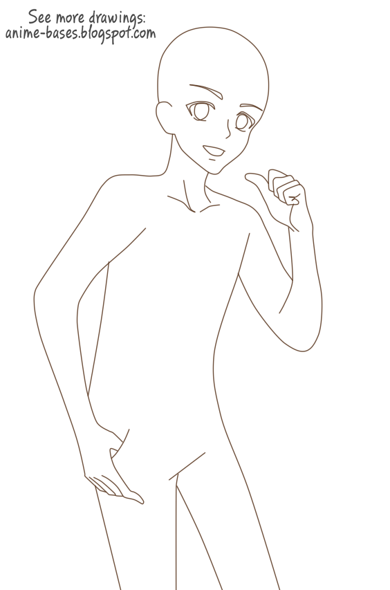 Anime base ych - Аниме манекены : Hand in pocket - Рука в кармане - no