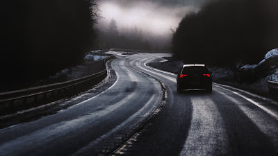 Street, car, fog, dusk, winter wallpaper Street, car, fog, dusk, winter wallpaper