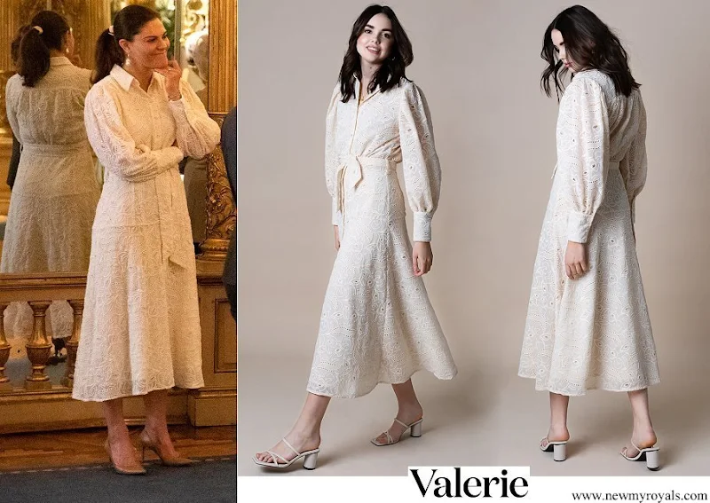 Crown Princess Victoria wore Valerie Stockholm Libby Shirt Dress lace