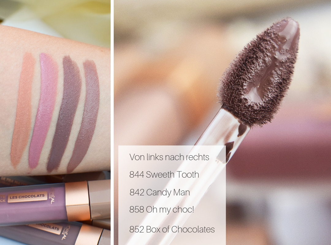 L'Oreál Paris Les Chocolats Swatches aller Farben L'Oreál Paris Les Chocolats Swatches, alle Nuancen