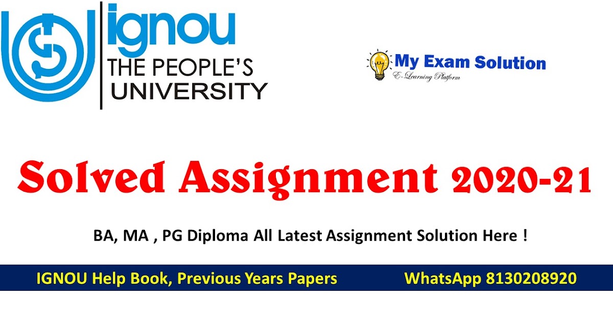 ignou help in solved assignment