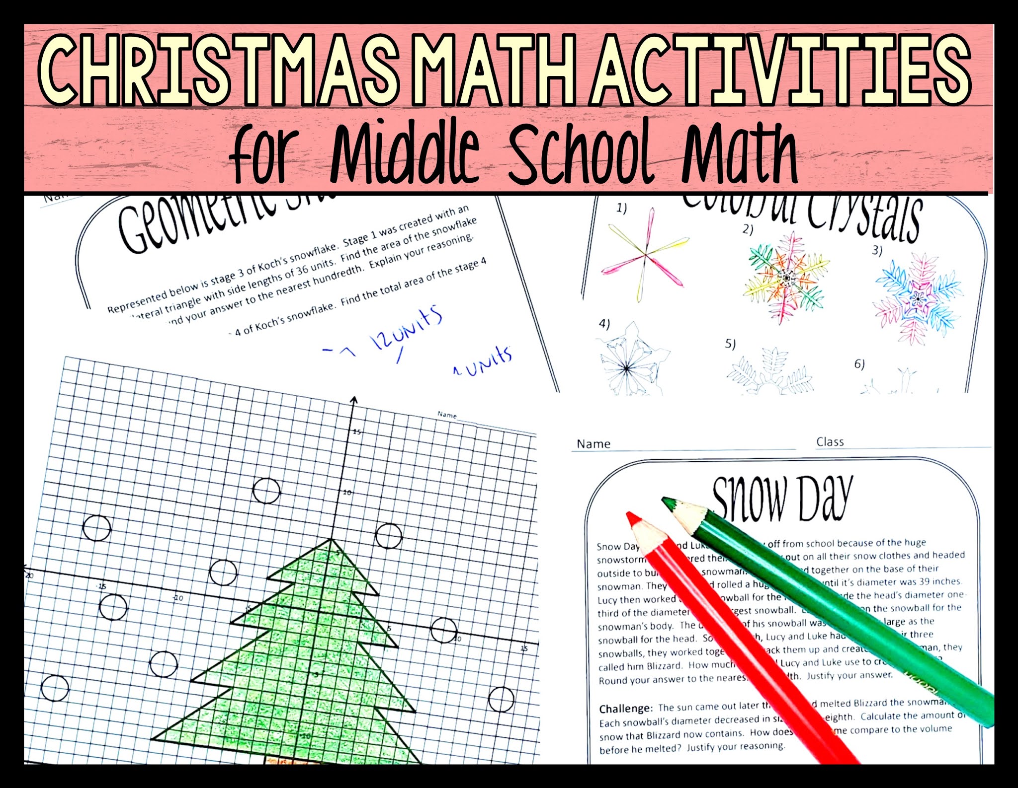 Christmas Activity Worksheets for Middle School Math - Make Sense of Math
