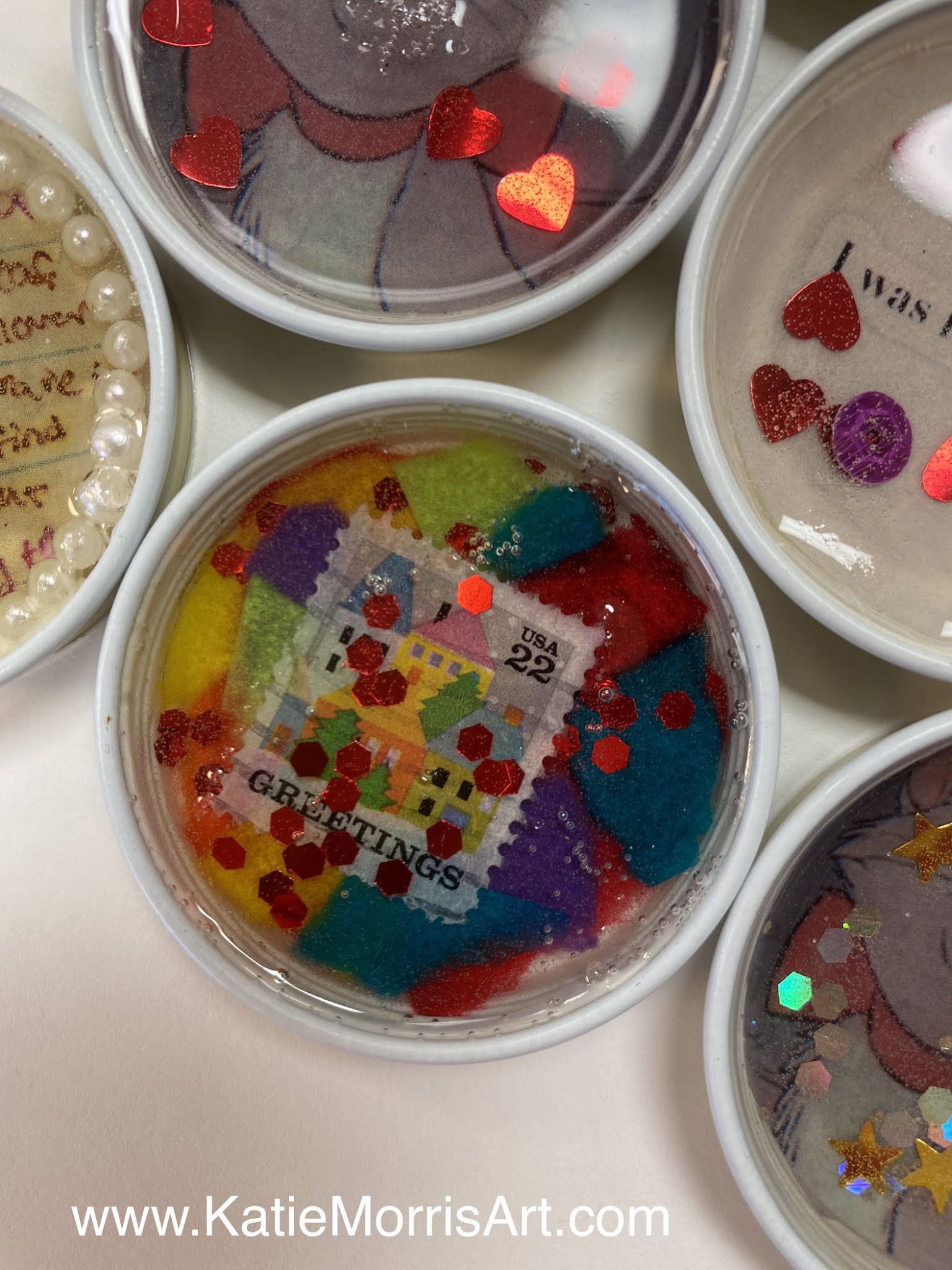 Katie Morris Art Bottle Cap Resin Art