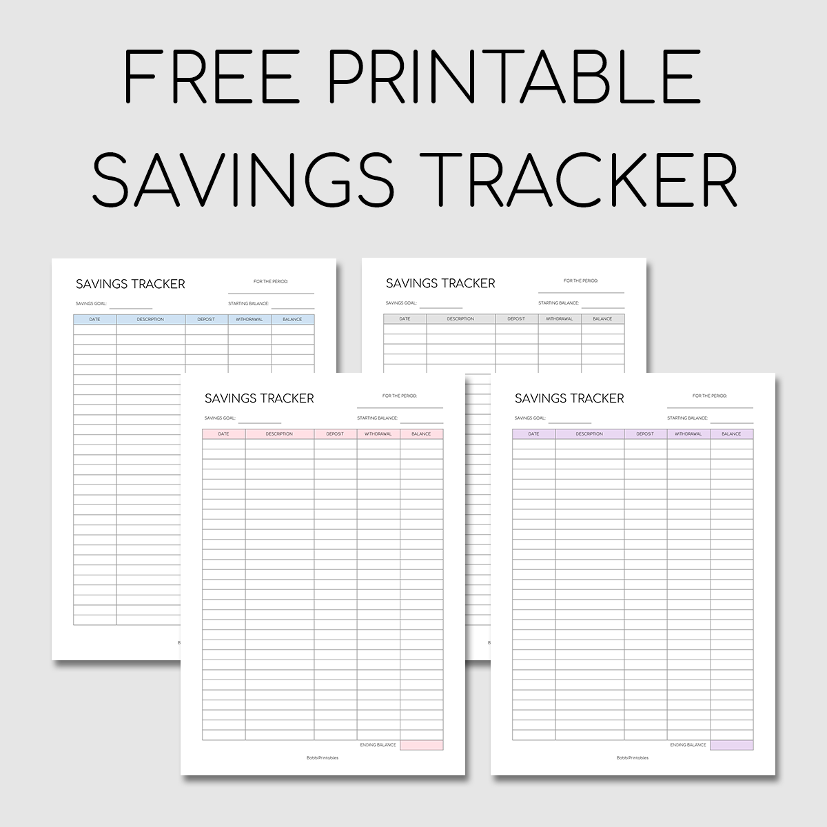 Free Printable Saving Tracker