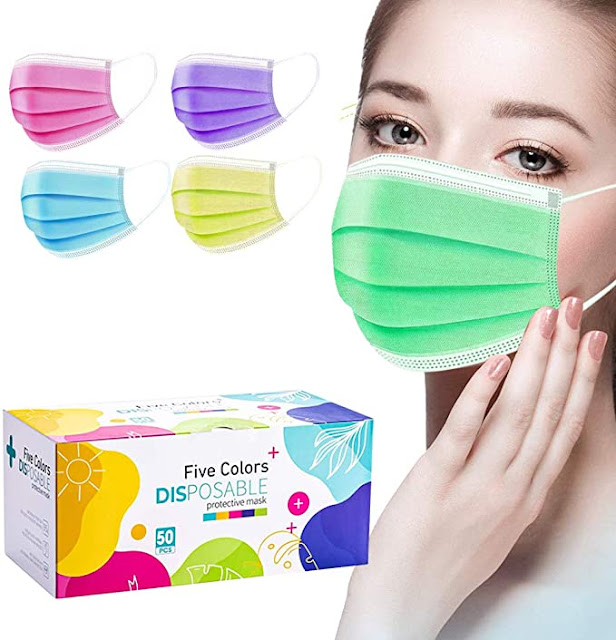 Multicolor Disposable Face Masks Colors Design Disposable Mask ABOP