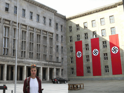 Nazi flags swastikas at  Wilhelmstraße 81-85: Reich Aviation Ministry (Reichsluftfahrtministerium)