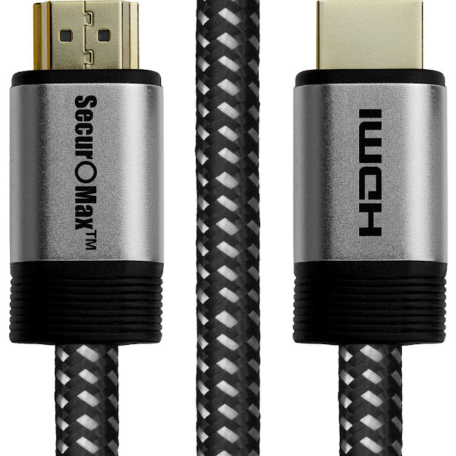SecurOMax HDMI Cable (4K, HDMI 2.0) with Braided Cord, 15 Feet