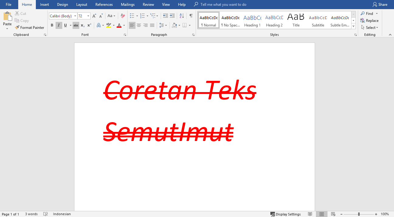 Cara Mencoret Tulisan di Microsoft Word & Menghilangkannya ...