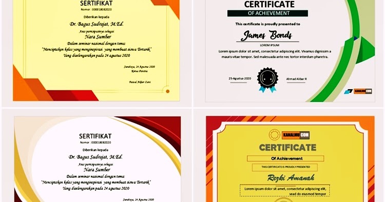 Download 10 desain template sertifikat format word docx kosong siap