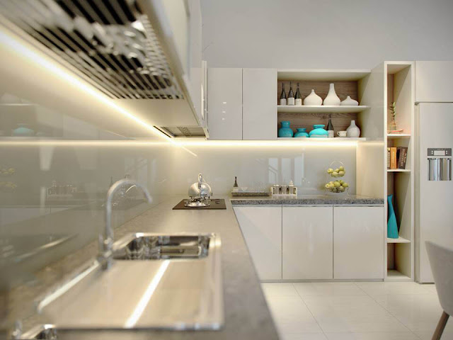 Nhà phố đẹp 3 tầng thiết kế mở hiện đại - Nội thất bếp