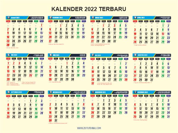 Download Kalender 2022 Format CDR CorelDraw