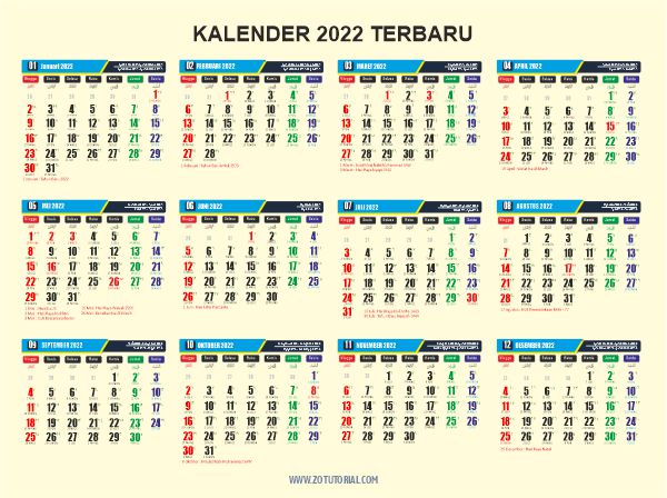 Download Kalender 2022 Format Cdr Terbaru Siap Cetak Zotutorial