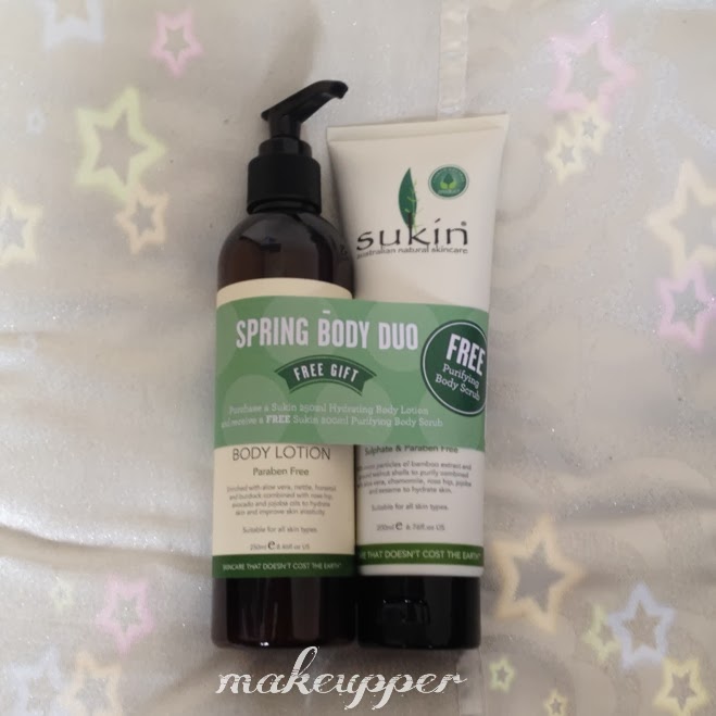 makeupper Review Sukin Purifying Body Scrub and Hydrating Body Lotion