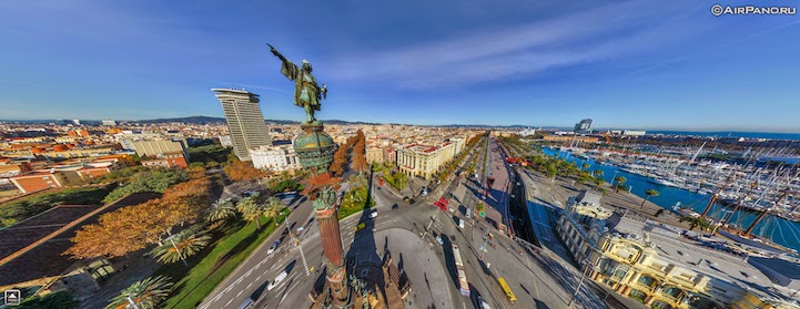 Barcelona, Spain - 12 Incredible 360° Aerial Panoramas of Cities Around the World