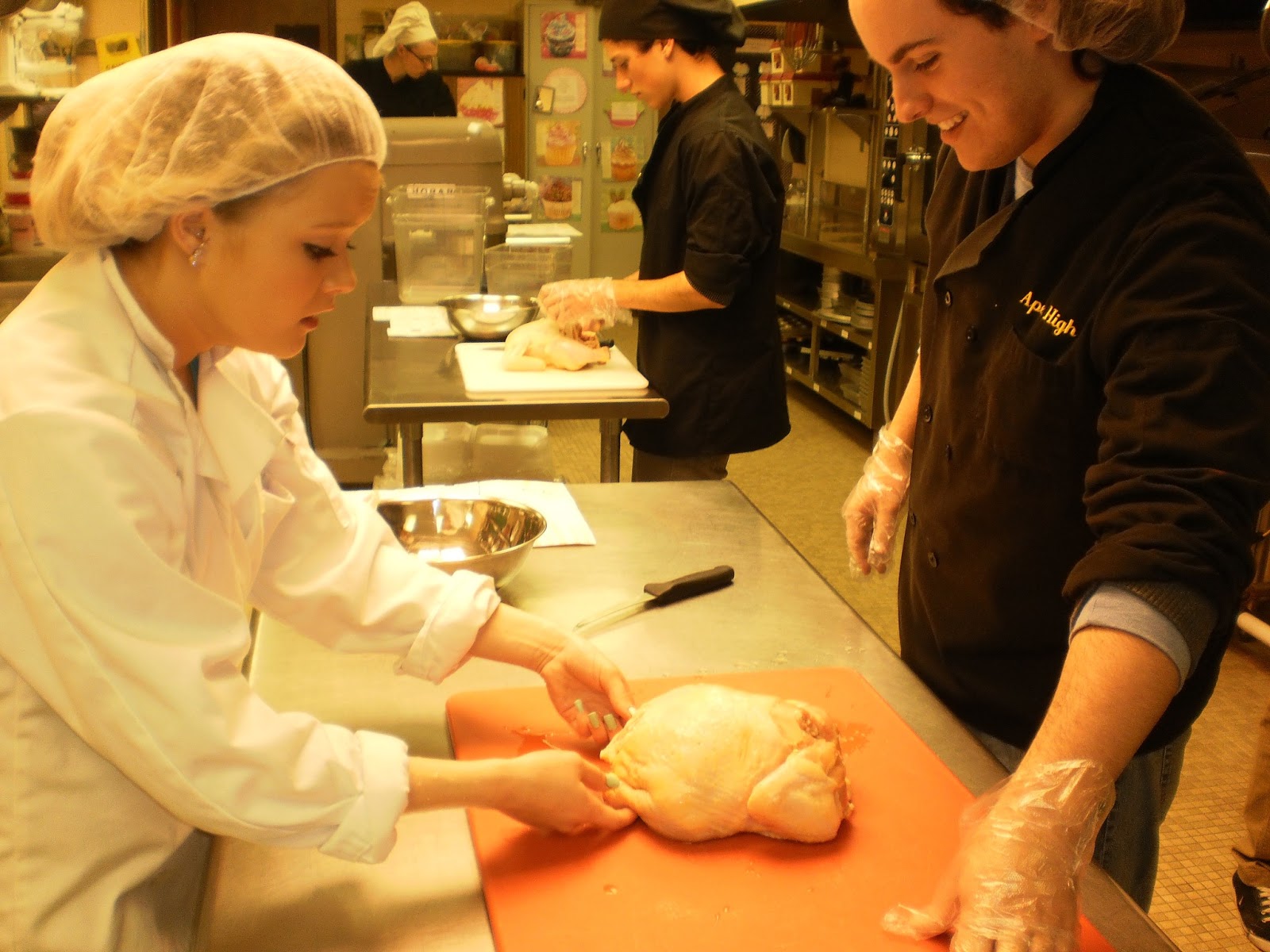 Apex High School Culinary Arts Chicken Fabrication