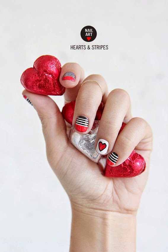 http://ispydiy.com/nail-art-valentines-day-stripes-hearts/