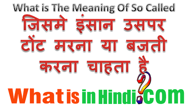 Socalled meaning in Hindi