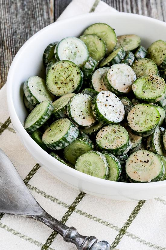 Kalyn's Kitchen® LowCarb Cucumber Salad with Easy Balsamic Dressing