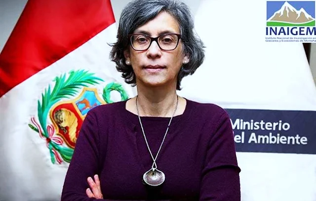 La presidenta ejecutiva del Instituto Nacional de Investigación en Glaciares y Ecosistemas de Montaña (Inaigem), Gisela Orjeda