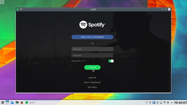 Spotify executando no openSUSE Tumbleweed com desktop KDE
