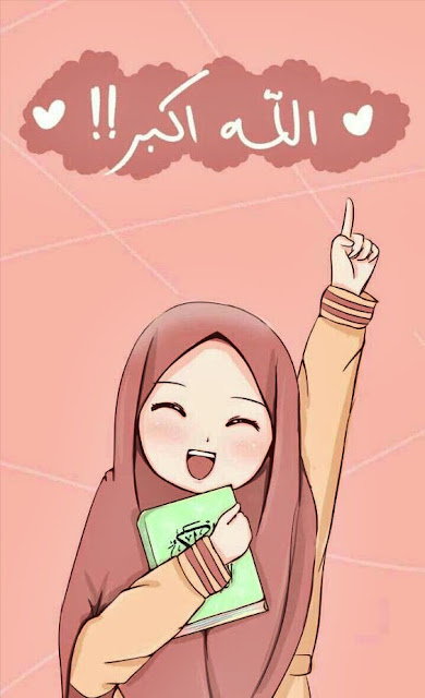 Gambar kartun muslimah lucu
