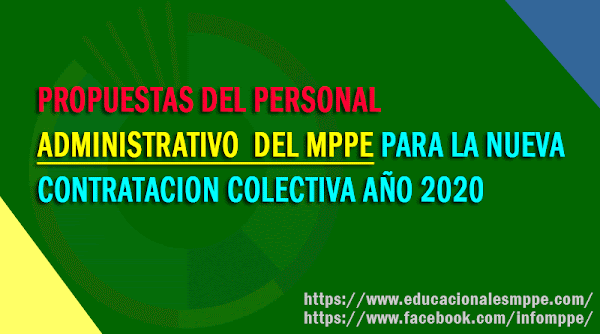 Propuestas del personal ADMINISTRATIVO del MPPE para la nueva Contratación colectiva año 2020 Propuestas del personal ADMINISTRATIVO del MPPE para la nueva Contratación colectiva año 2020