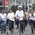 Presiden Jokowi ke Kota Lama Semarang Bersepeda Bersama Sejumlah Menteri