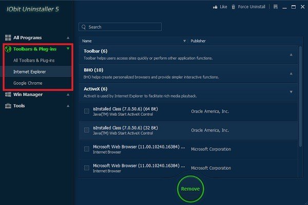 Programma di disinstallazione di IObit per Windows 10