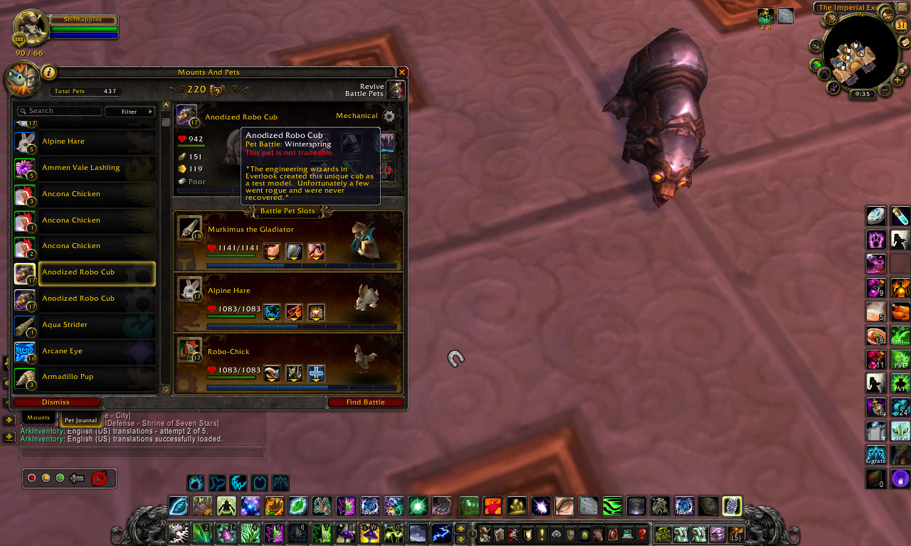 WOW Companion Collector Anodized Robo Cub (poor lvl 17)