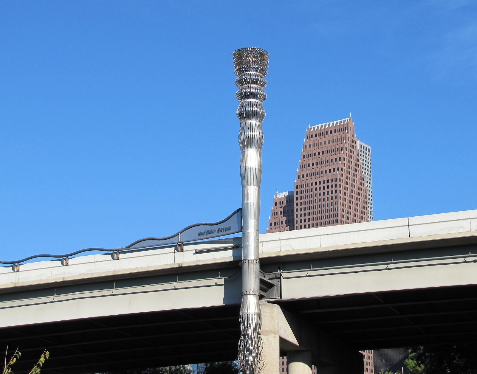 Houston in Pics Buffalo Bayou Torch Bridge Adornment as a form of pu
