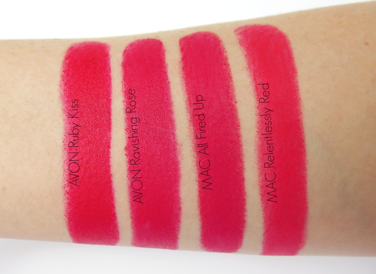 Passing Fancy Mac All Fired Up Swatch Relentlessly Red Comparison Dupes