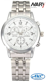 Relojes NARY 6033 Blanco elegante para hombres