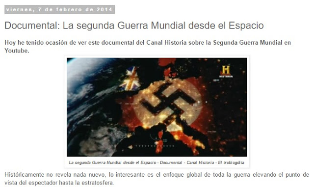 Canal Historia en Youtube - Documental: La Segunda Guerra Mundial vista desde el espacio - Canal Historia - Historia - el troblogdita - ÁlvaroGP Canal Historia en Youtube - Documental: La Segunda Guerra Mundial vista desde el espacio - Canal Historia - Historia - el troblogdita - ÁlvaroGP