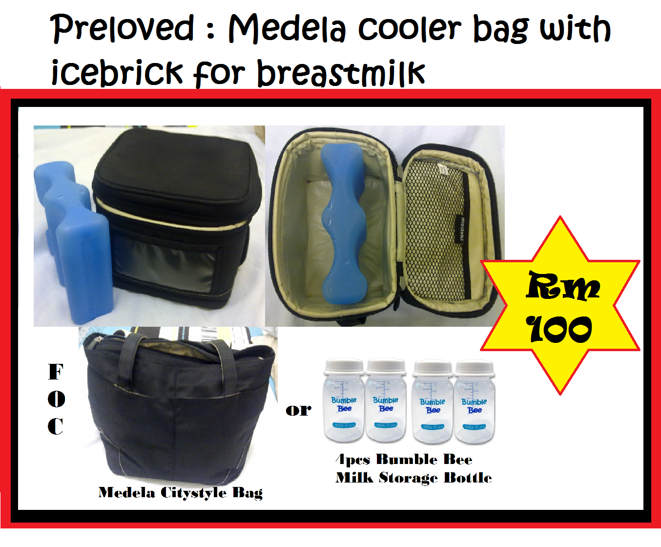 yummirza Preloved Medela Cooler Bag with Ice Brick for your fresh