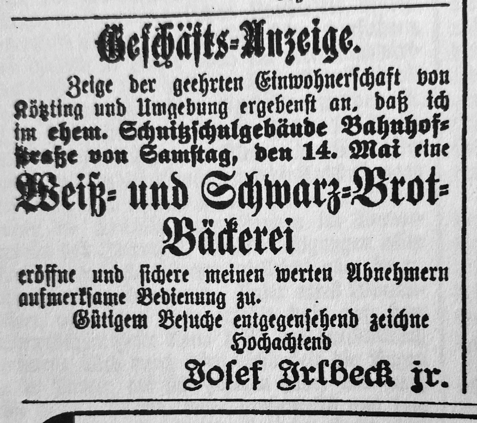 Kotztinger Geschichte N Kotzting Vor 110 Jahren Das Jahr 1909