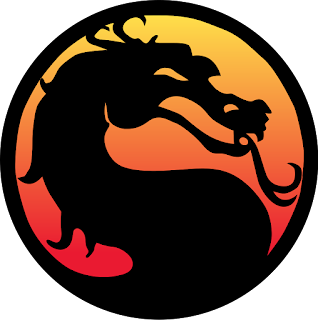 Logotipo de Mortal Kombat, se trata de la silueta negra de un dragón inscrito en un círculo