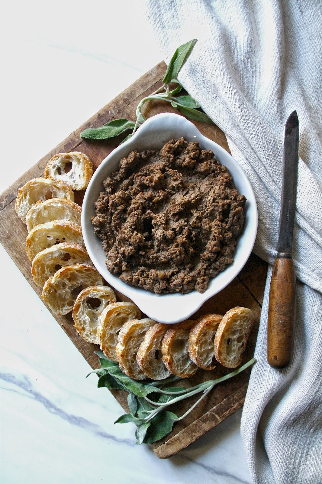 salted sugared spiced™ Chicken Liver Pate Crostini (Crostini di Fegatini)