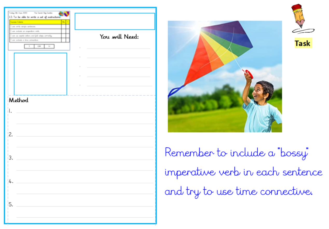 Year 2 Writing Instructions How to make a kite
