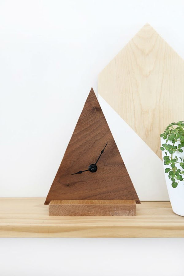reloj geométrico diy triángulo