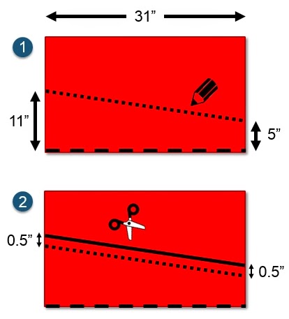 Measuring and cutting a DIY super hero cape for toddlers - step 3