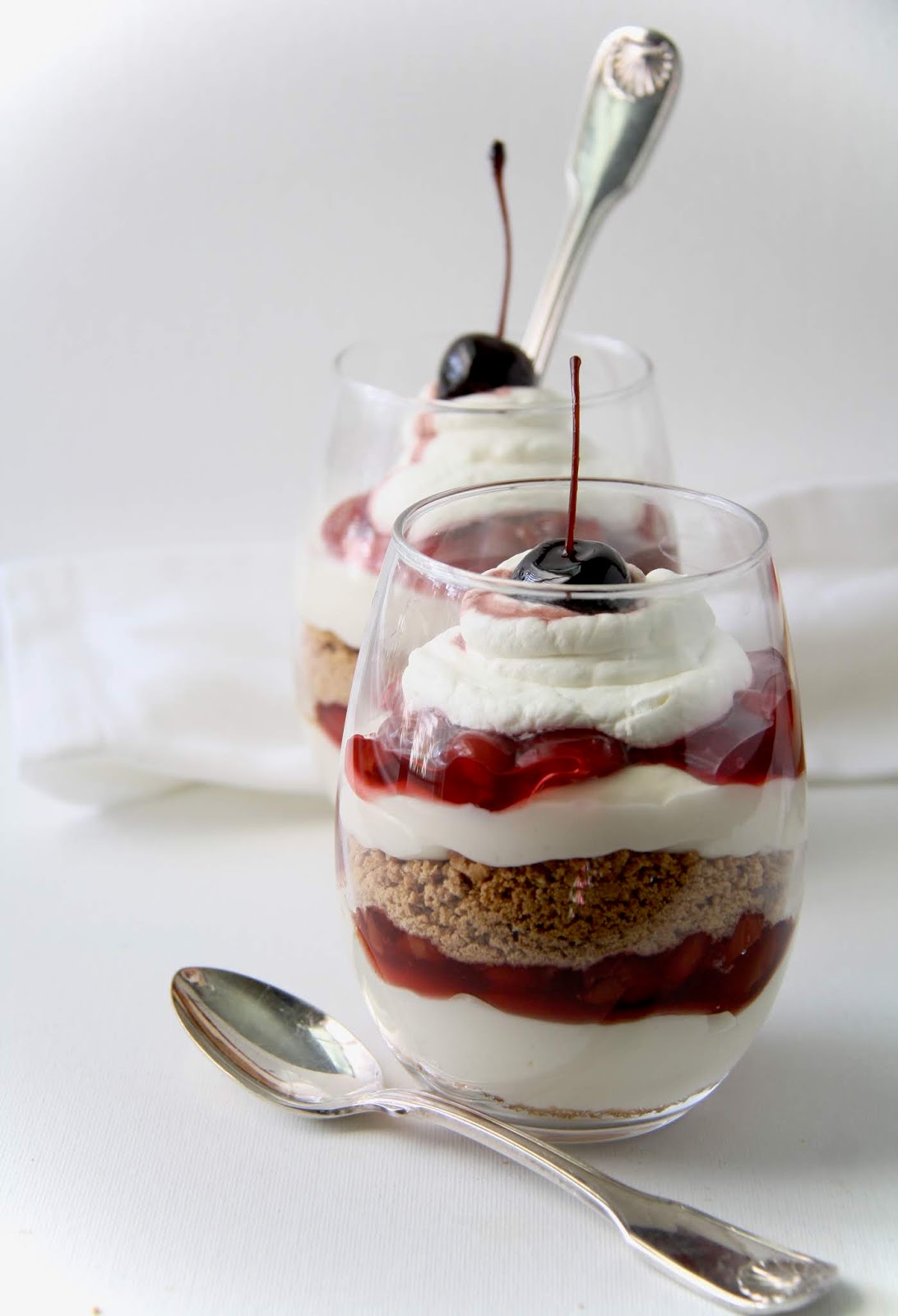 salted sugared spiced™ No Bake Cherries Jubilee Cheesecake Parfaits