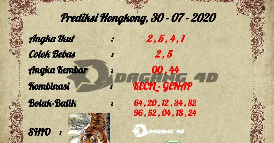 PREDIKSI TOGEL HONGKONG TERJITU 30 JULI 2020 Games303
