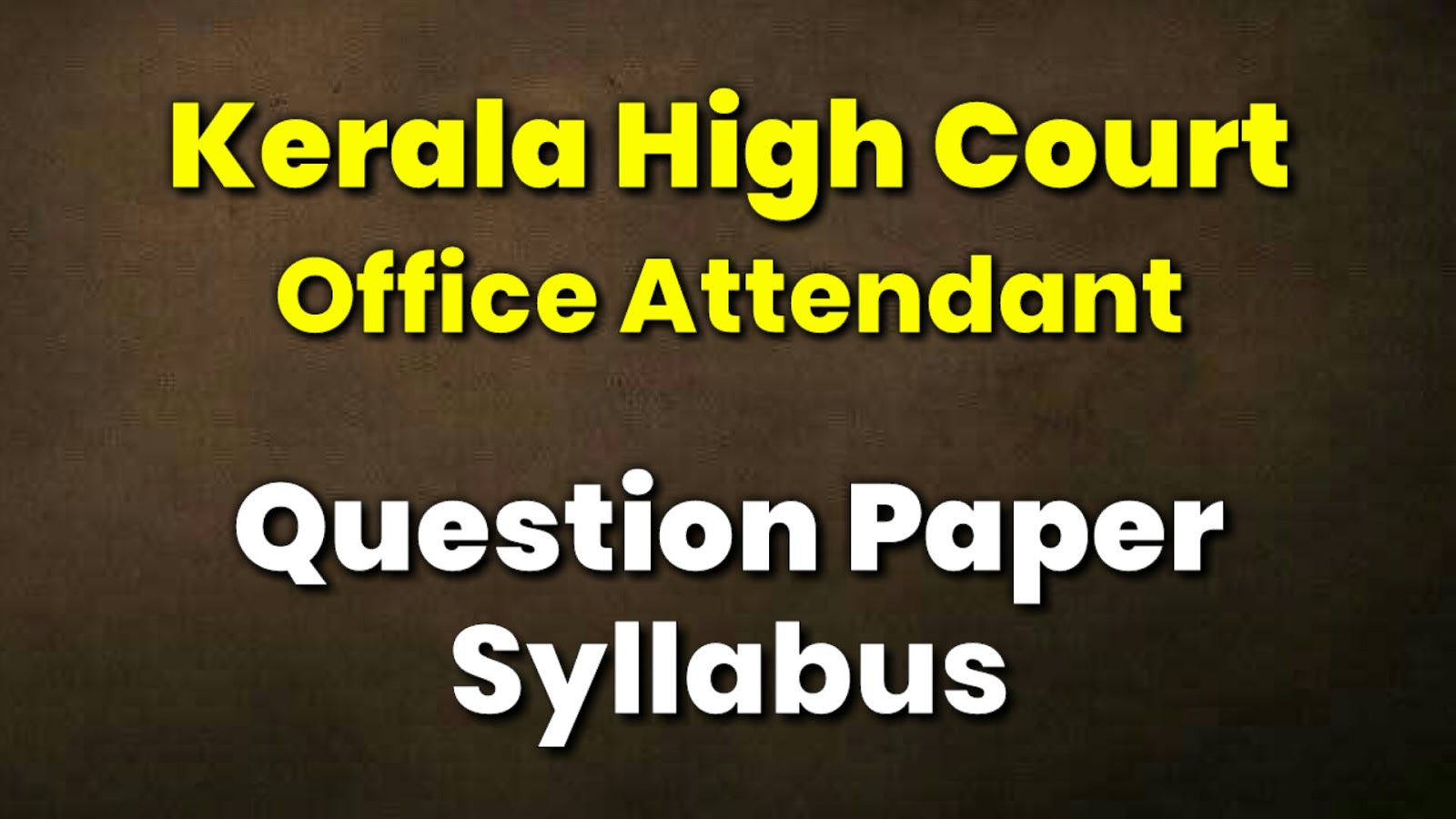 Kerala High Court Office Attendant Exam Previous Question Paper Exam Paper Study